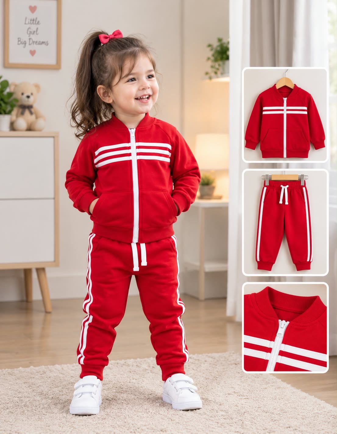 Girls Winter Tracksuit (Red)
