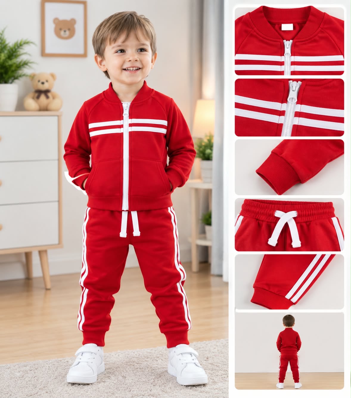 Boys Winter Tracksuit (Red)