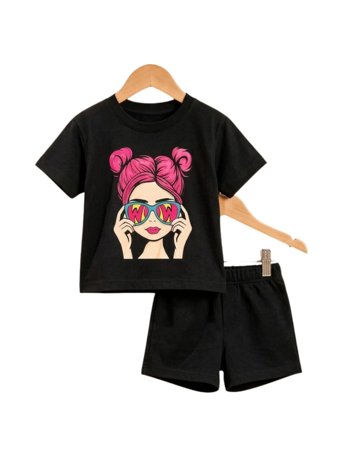 Glasses Girl T-shirt Set 132