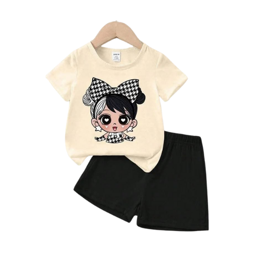 Baby & Kids 2pcs Lady boss Printed T-shirt Set (3mths-6yrs)-0046