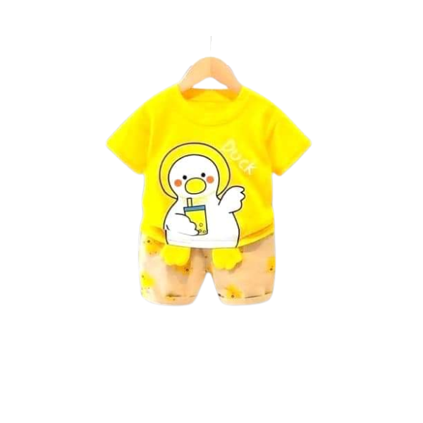 Baby Boys & Girls Duck Printed T-Shirt with Matching Shorts 2pcs Set (3mths-6yrs)-0091