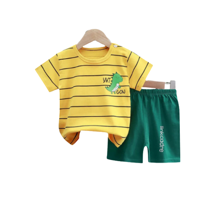 Baby Boys Dinosaur Printed T-Shirt & Shorts 2pcs  Set (3mths-6yrs)-0003