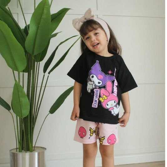 Baby & Kids 2pcs  Printed T-shirt Set (3mths-7yrs)-0082