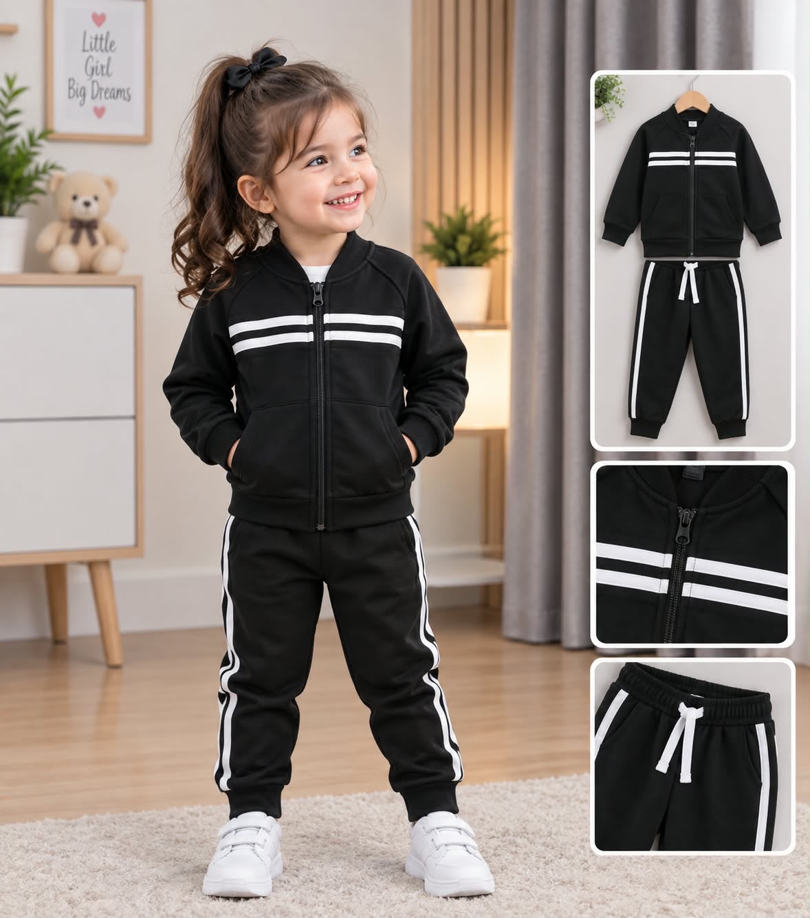 Girls Winter Tracksuit (Black)
