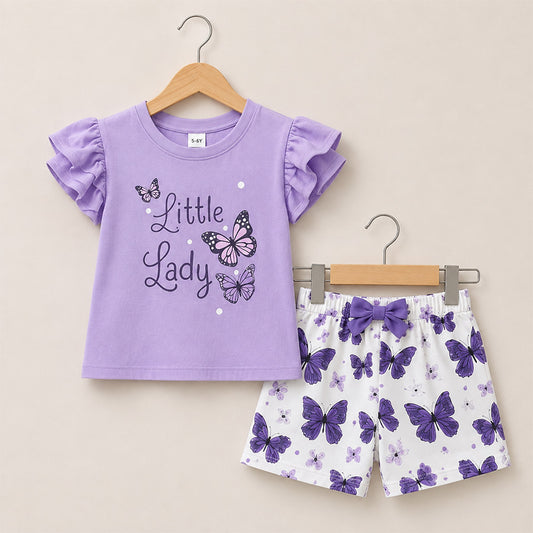Girls Little Lady Printed Outfit Set 016