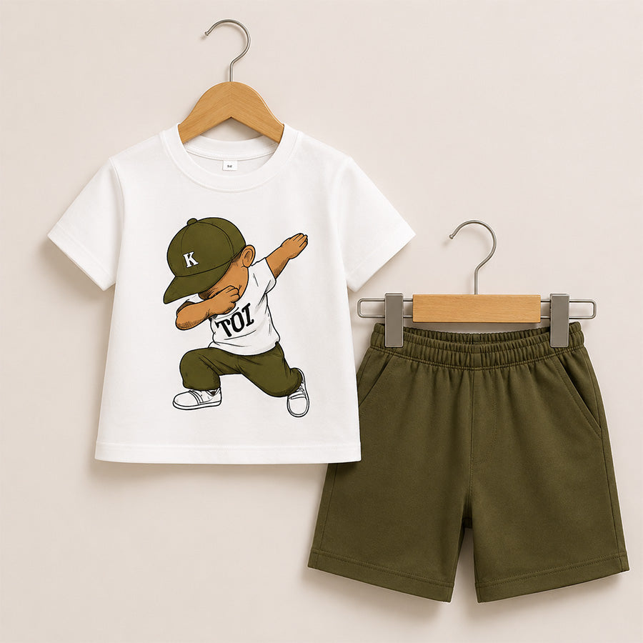 Lucky Day Green and Gray Outfit Set 057