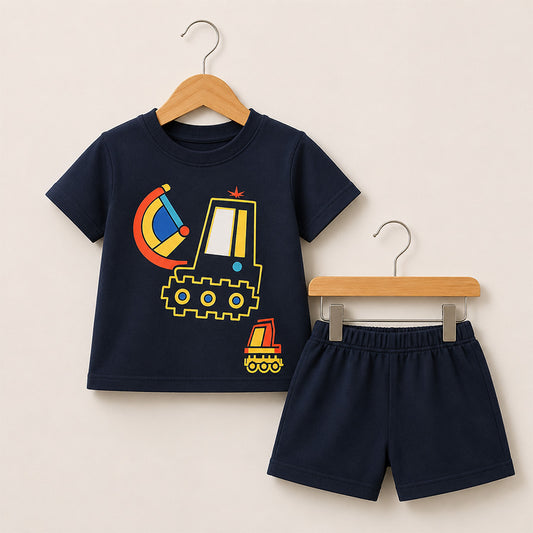 Girls Bow Printed T-Shirt Set 036