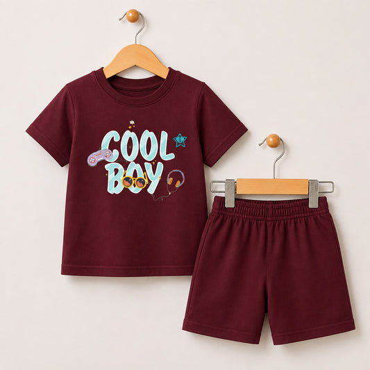 Cool Boy Maroon Outfit Set 072