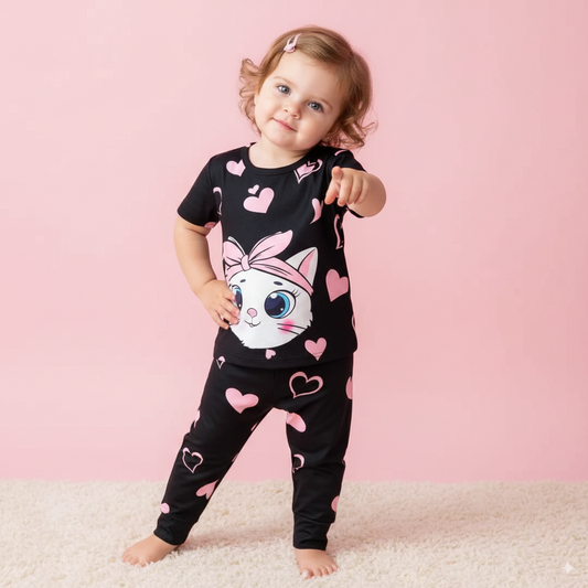 Baby & Kids 2pcs  Printed T-shirt & Full Pant (3mths-12yrs)-0089