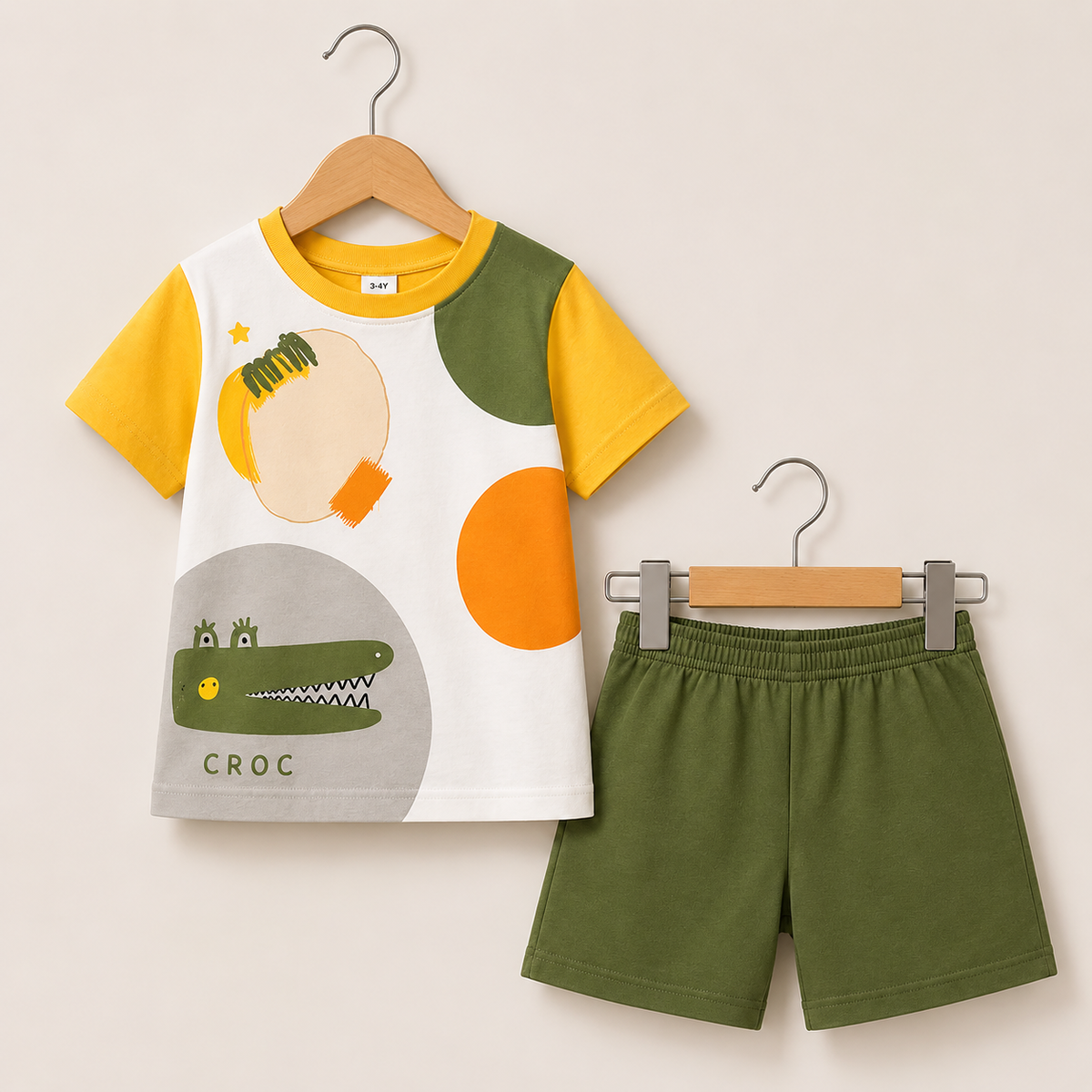 Girls Bow Printed T-Shirt Set 035
