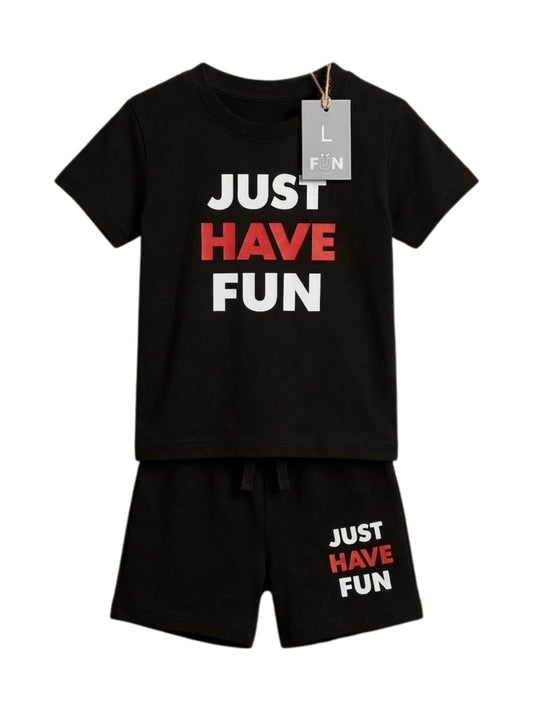 Boys Just Have Fun Printed T-Shirt & Shorts Set 142