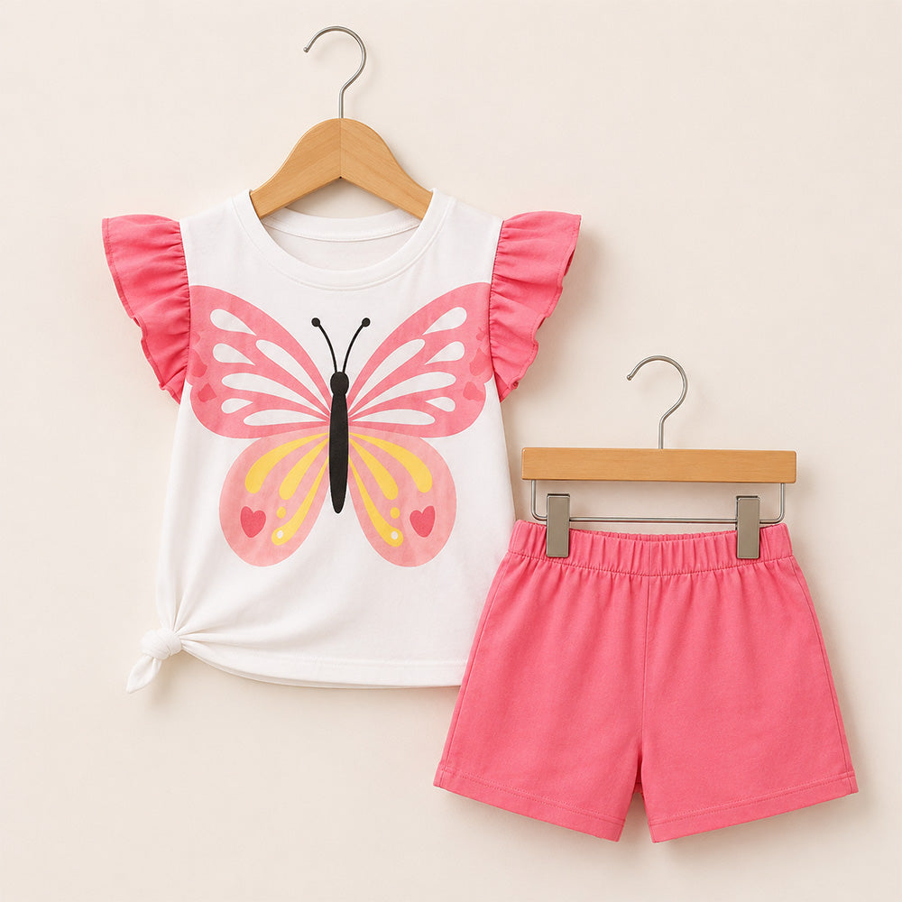 Kids’ Pink Butterfly Outfit Set 088