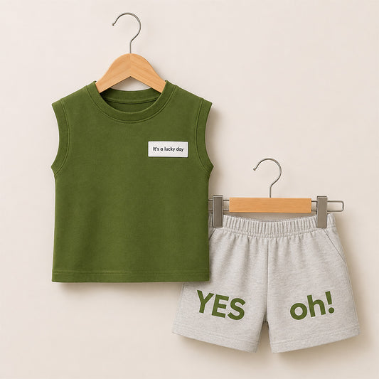 Lucky Day Green and Gray Outfit Set 050