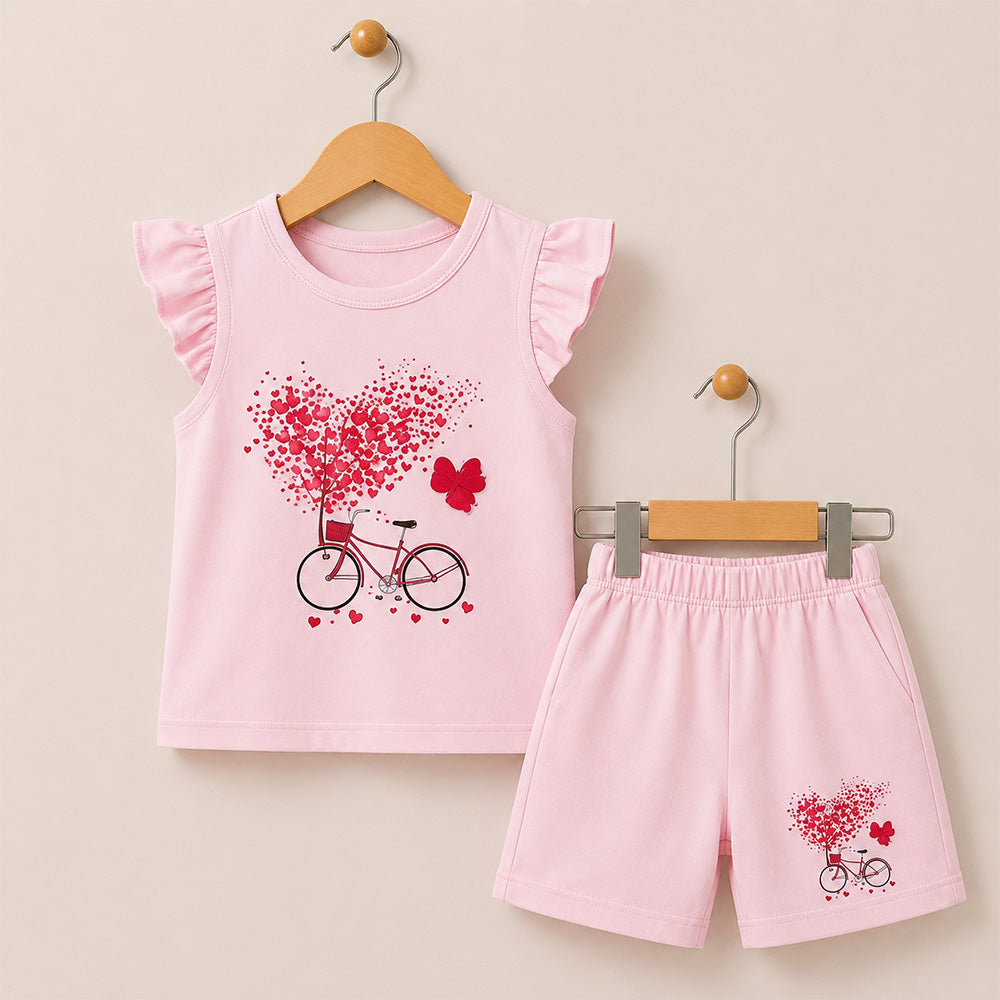 Girl's Pastel Pink Outfit Set 091