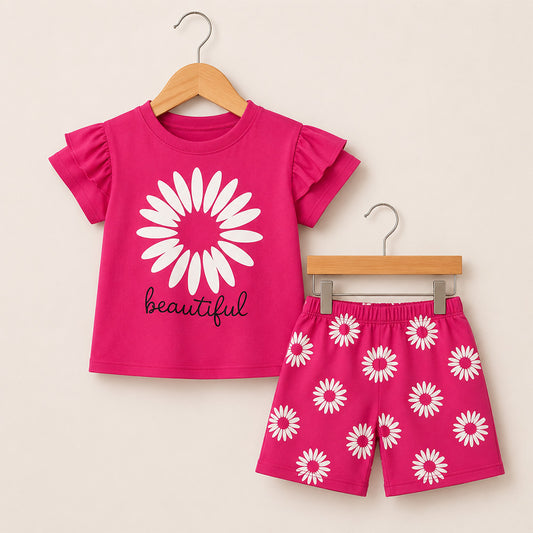 Girls’ Pink Daisy Outfit Set 106