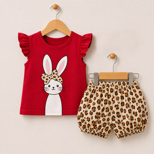 Toddler Bunny and Leopard Outfit Set 104