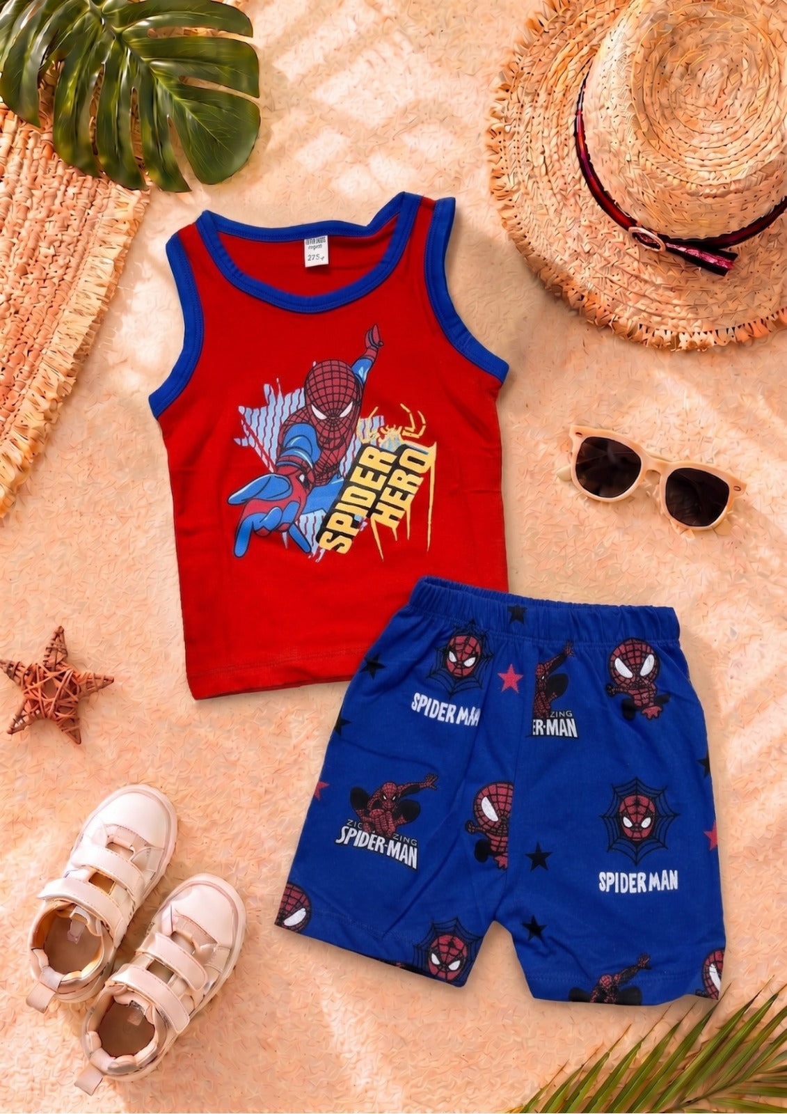 Megi spider red colour  t shirt & pant set 238