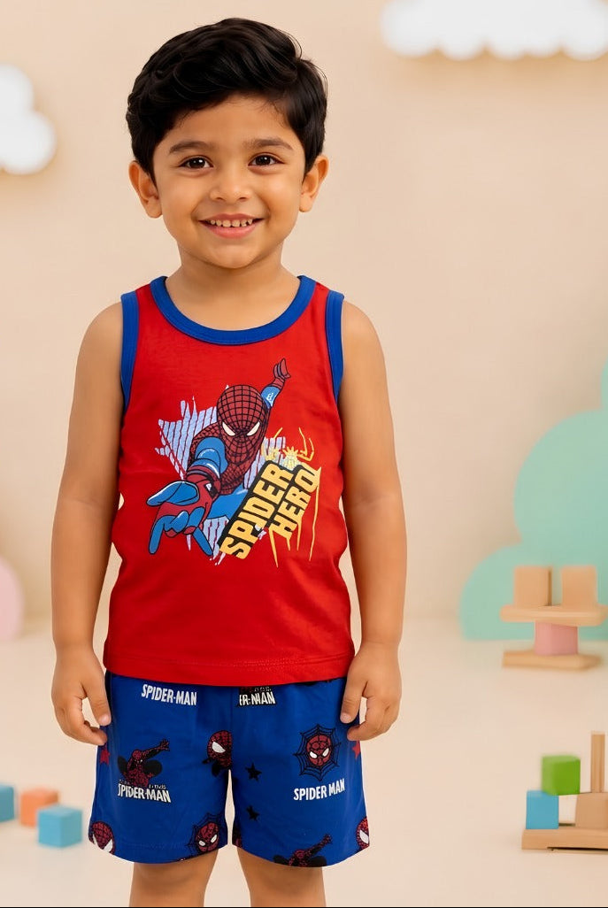 Megi spider red colour  t shirt & pant set 238