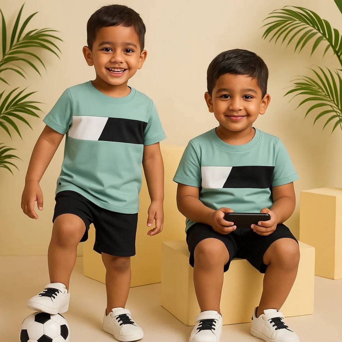 Mint Green Baby T-Shirt and Shorts Set 105
