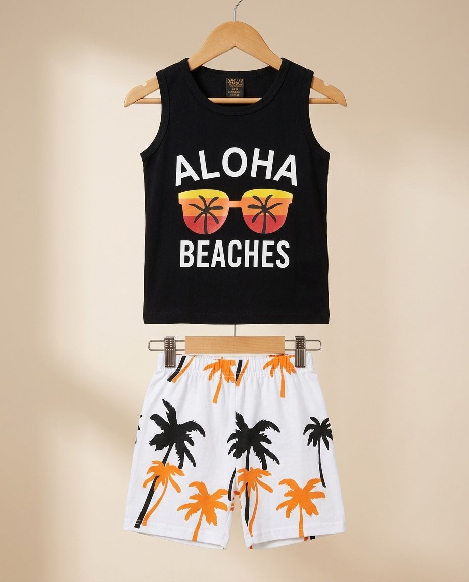 Aloha  Beaches black Maggie T-shirt Set 135