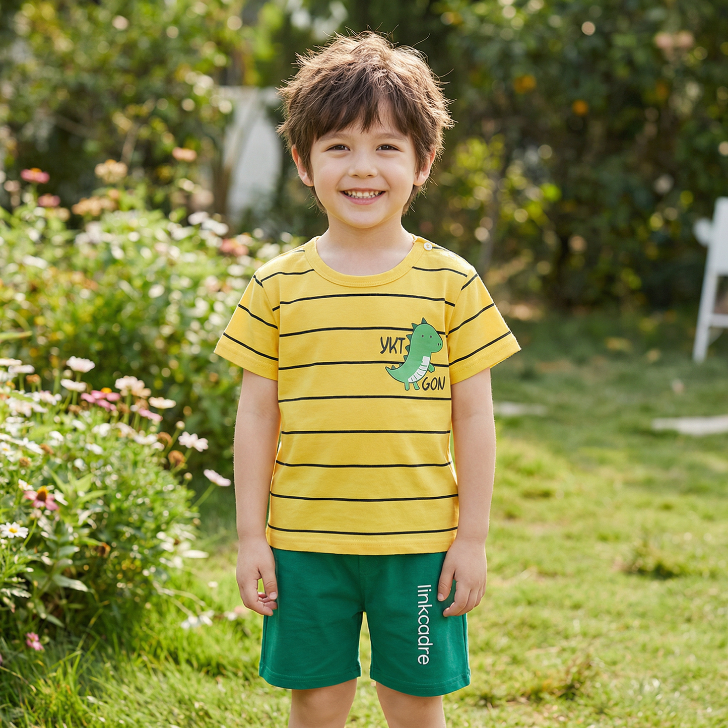 Baby Boys Dinosaur Printed T-Shirt & Shorts 2pcs  Set (3mths-6yrs)-0003