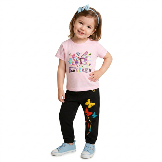 Baby & Kids 2pcs  Printed T-shirt  & Full Pant (3mths-12yrs)-0094