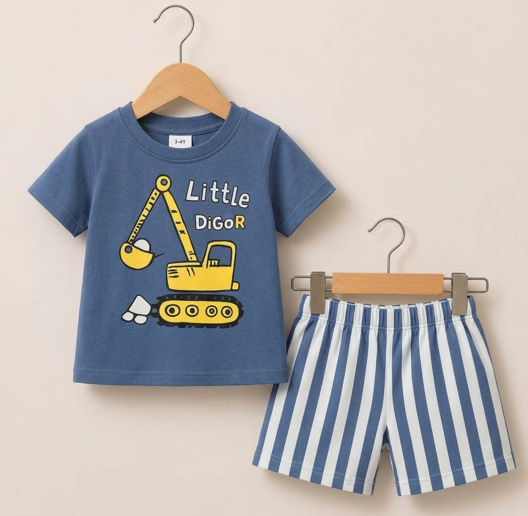 Boys Little Digor Printed T-Shirt & Pnat Set 024