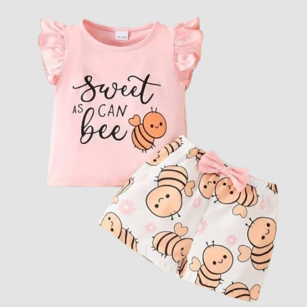 Baby & Kids 2pcs  Printed T-shirt Set (3mths-6yrs)-0034