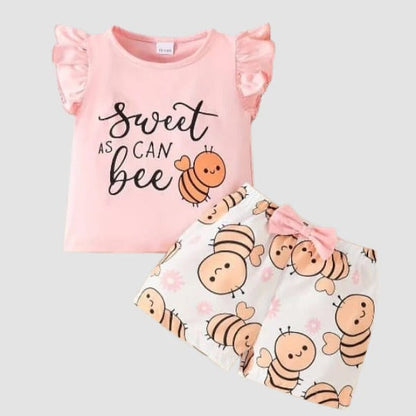 Baby & Kids 2pcs  Printed T-shirt Set (3mths-6yrs)-0034