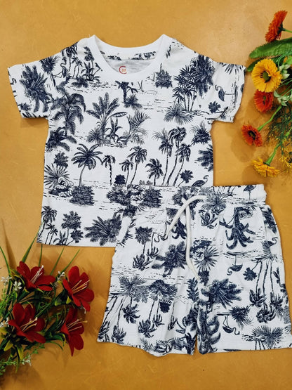Boys & Girls Printed T-shirt & Pant 5set Combo Set