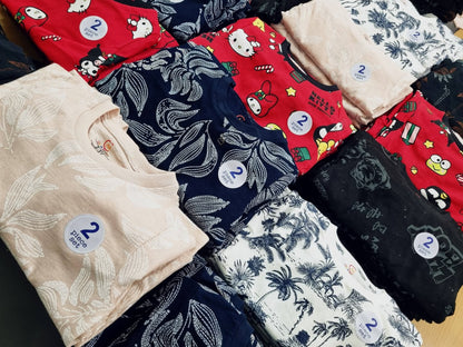 Boys & Girls Printed T-shirt & Pant 5set Combo Set