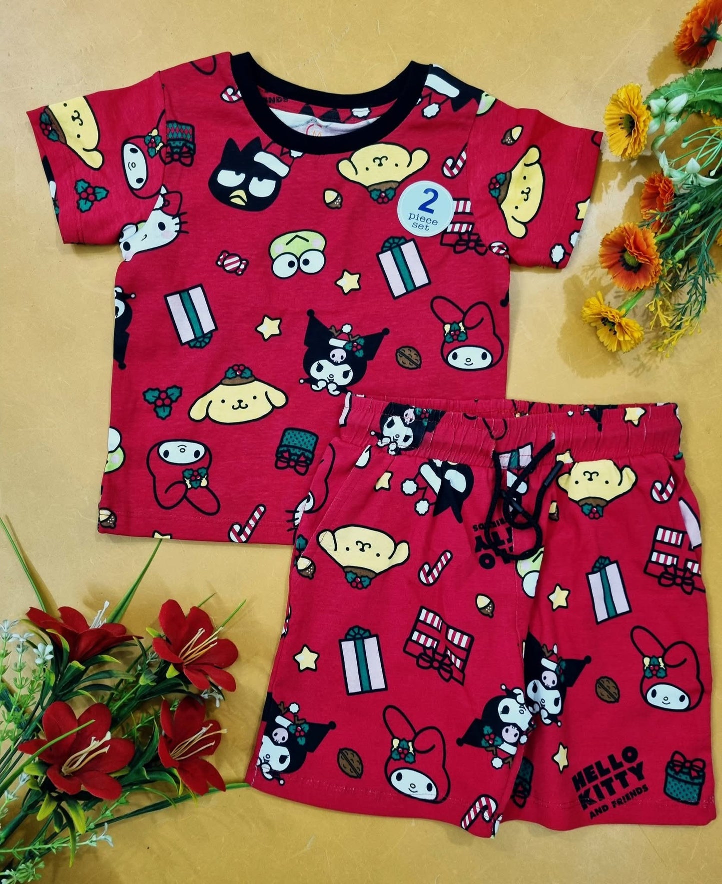 Boys & Girls Printed T-shirt & Pant 5set Combo Set